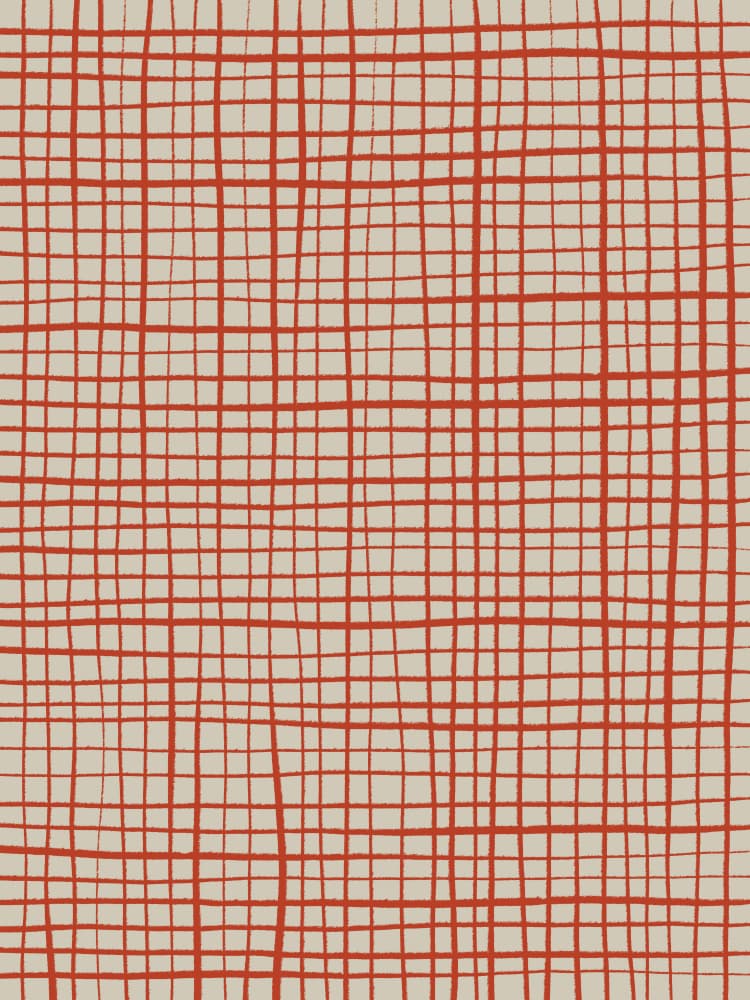 Red Grid Harmony by Treechild — canvas wall art