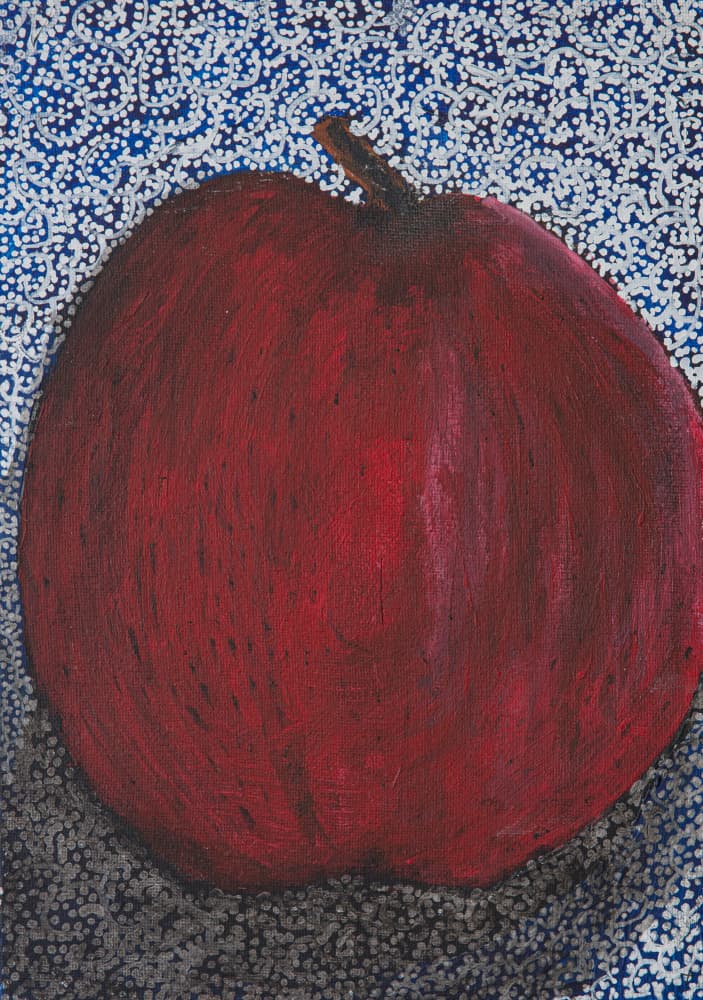 Vibrant Red Apple Dots by Dale Hefer — canvas wall art