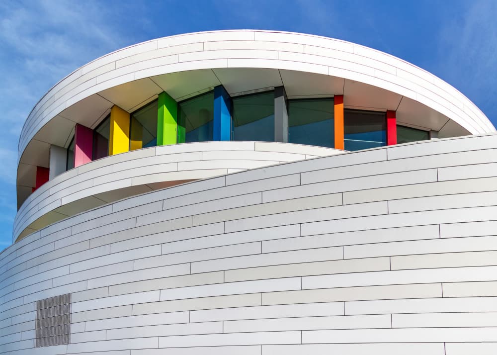 Colorful Curved Architecture by Theo Luycx — canvas wall art