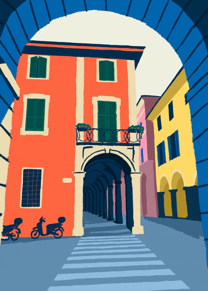 Vibrant City Archway by Monika Gregulska — canvas wall art