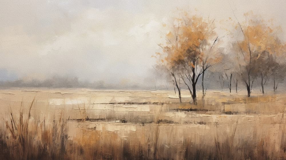 Misty Golden Autumn by Bilge Paksoylu — canvas wall art