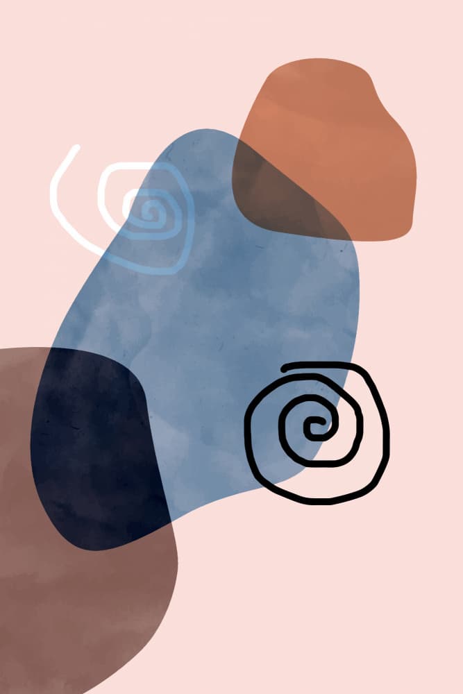Earthy Blue Abstract Swirls by Vesuvik Designs — canvas wall art