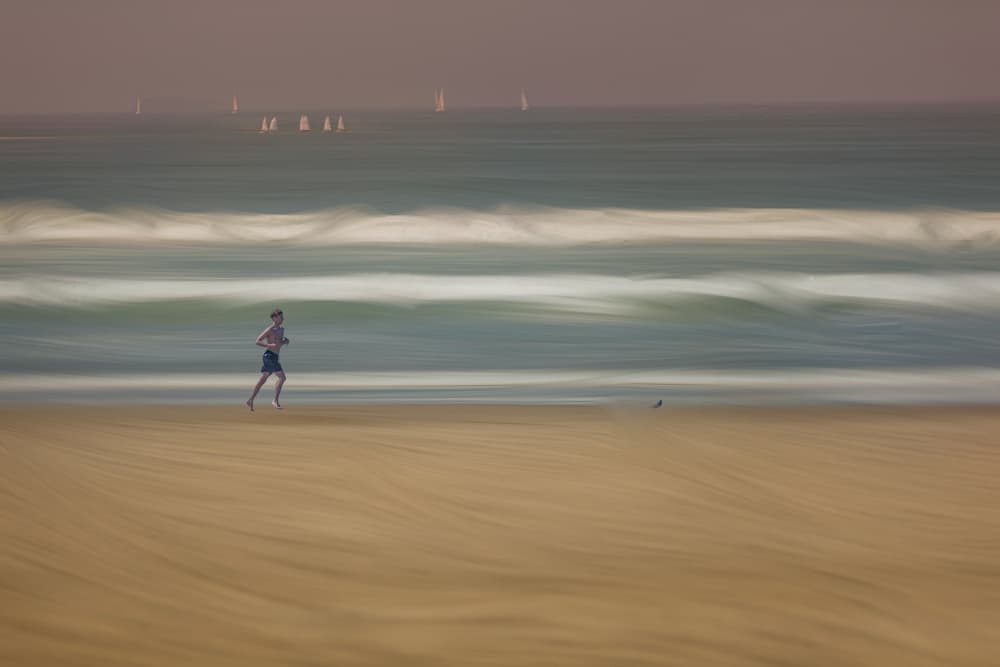 Beach Runner Motion by Molly Fu APA — canvas wall art