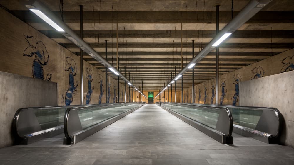 Symmetrical Subway Passage by Fernando Silveira — canvas wall art