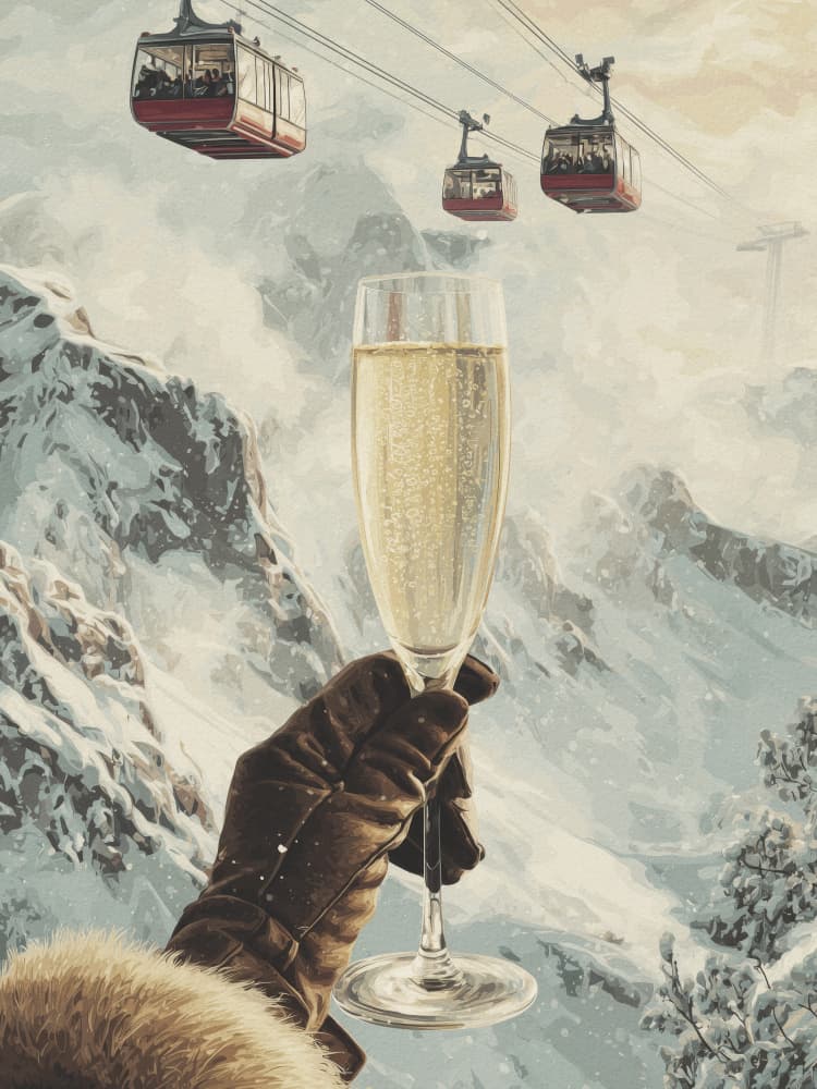 Champagne Mountain Celebration by Andreas Magnusson — canvas wall art