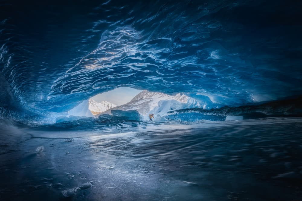 Deep Blue Ice Cave by Yongnan Li （李永男） — canvas wall art