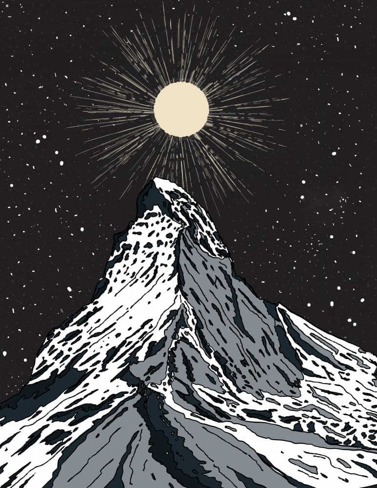 Starry Mountain Peak by Nicholas — canvas wall art