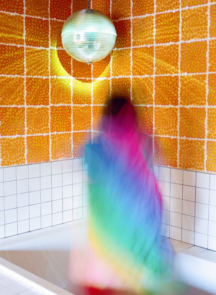 Disco Ball Rainbow Motion by Bethany Young — canvas wall art
