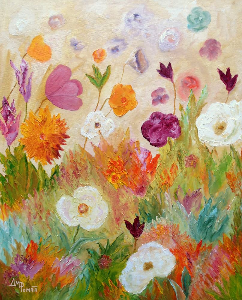 Whimsical Garden Blooms by Angeles M. Pomata — canvas wall art