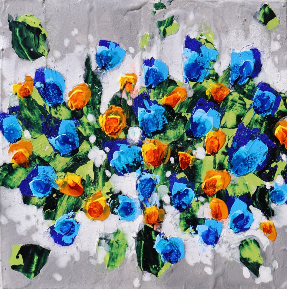 Colorful Impasto Flowers by Donatella Marraoni — canvas wall art