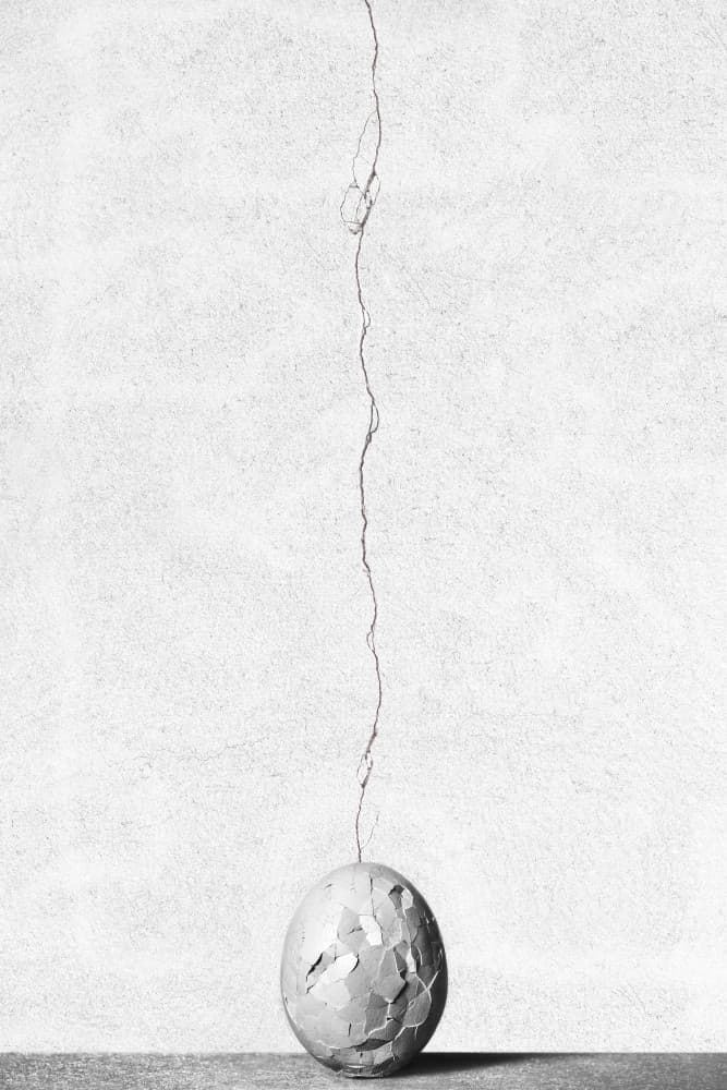 Suspended Cracked Egg by Giorgio Toniolo — canvas wall art