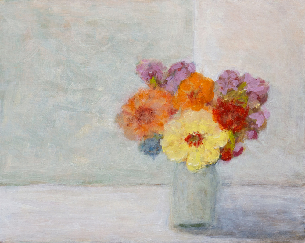 Colorful Still Life Flowers by Claire Lerner — canvas wall art