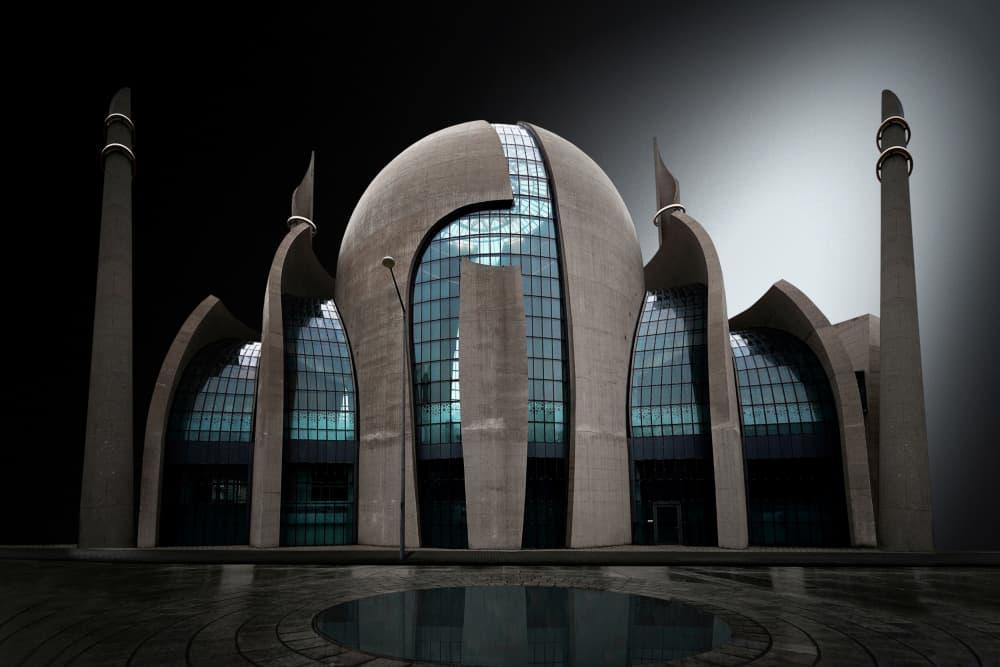 Dramatic Modern Mosque by Jorge Pimenta — canvas wall art