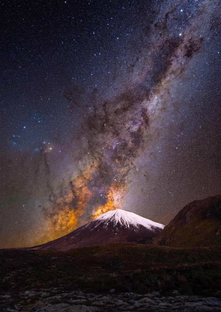 Milky Way Over Volcano by Jarred Wilson — canvas wall art