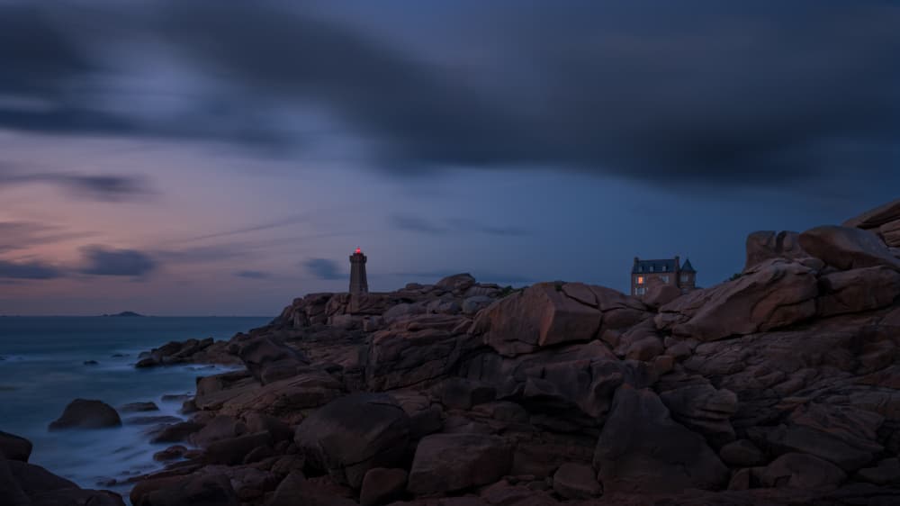 Twilight Coastal Lighthouse by Tom Vinken — canvas wall art