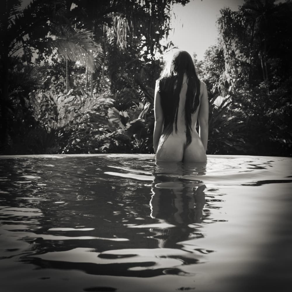 Nude Woman Jungle Reflection by Mel Brackstone — canvas wall art