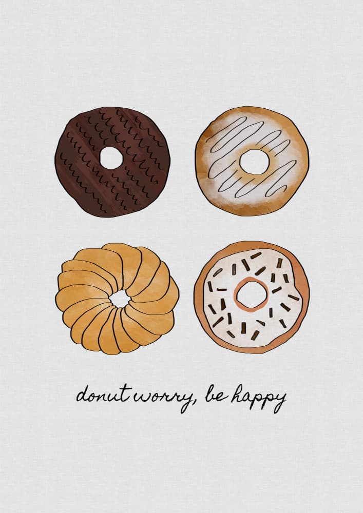 Donut Worry Be Happy by Orara Studio — canvas wall art
