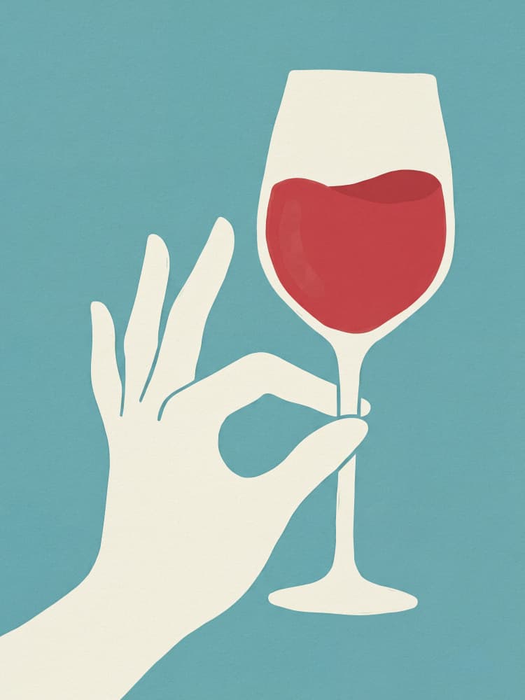 Elegant Hand Wine Glass by Andreas Magnusson — canvas wall art