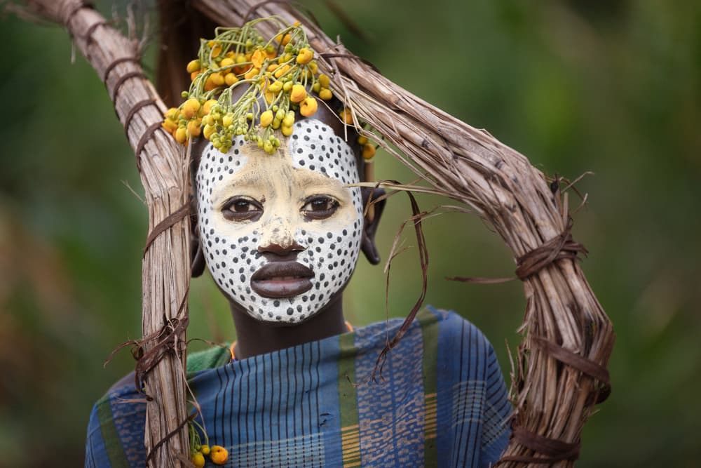 Adorned Cultural Portrait by Jose Beut — canvas wall art