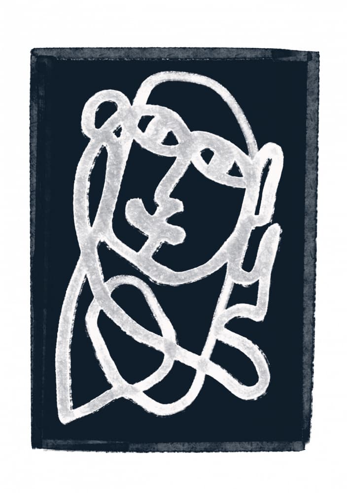 Minimalist Line Portrait by Sharyn Bursic — canvas wall art