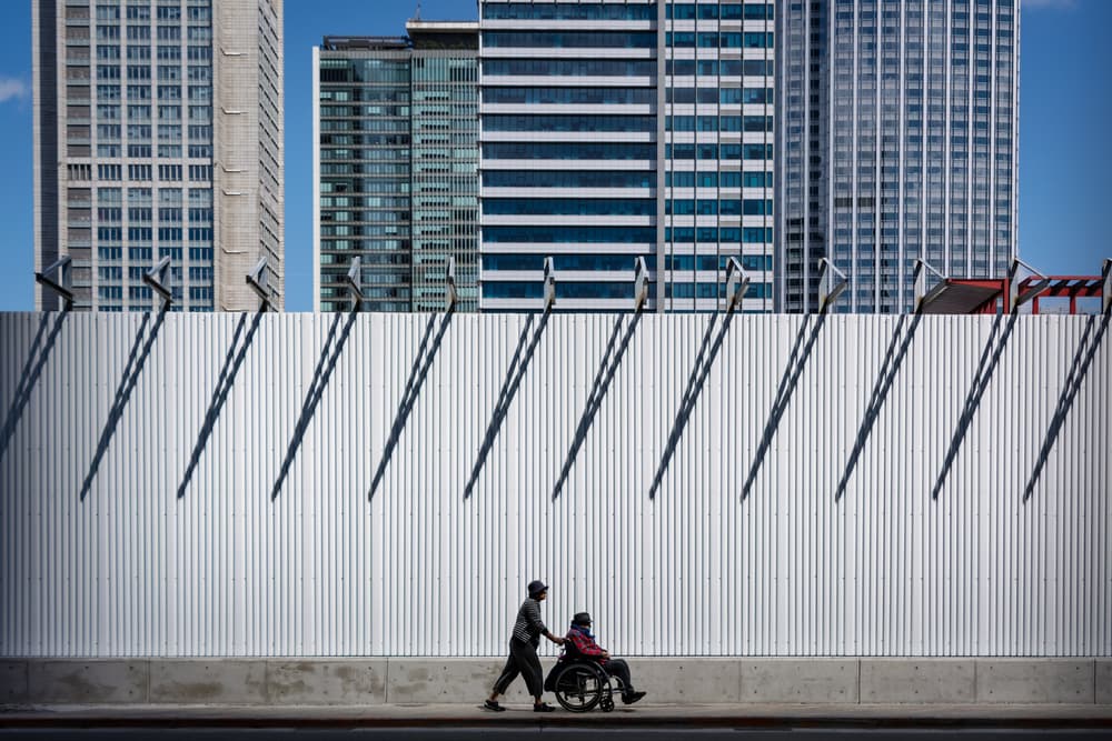 City Shadows Walk by Fengshou . Lin 林峰守 — canvas wall art