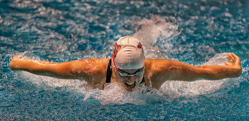 Dynamic Butterfly Stroke by Henry Zhao — canvas wall art