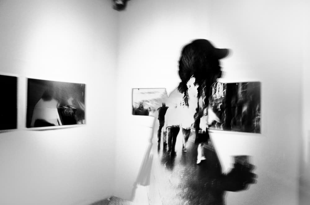 Abstract Gallery Visitor by Wanjae Choi — canvas wall art