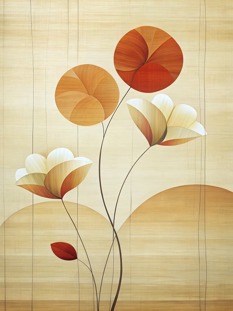 Warm Floral Abstraction by Miguel Bruzual — canvas wall art