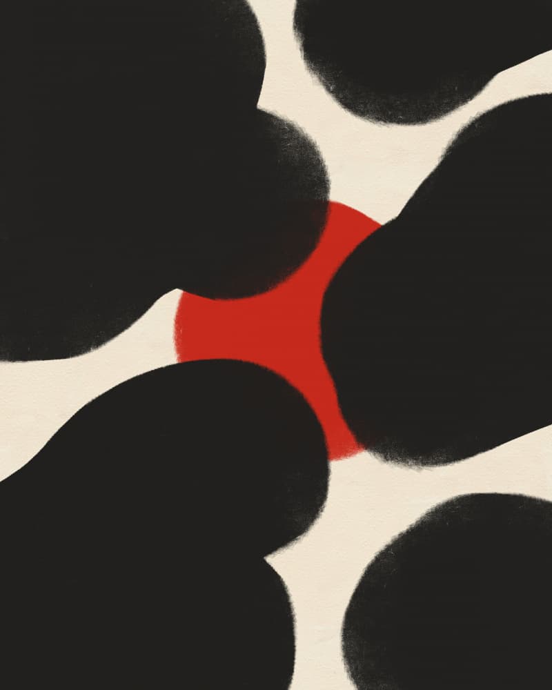 Organic Red Black Shapes by Deepthi s — canvas wall art