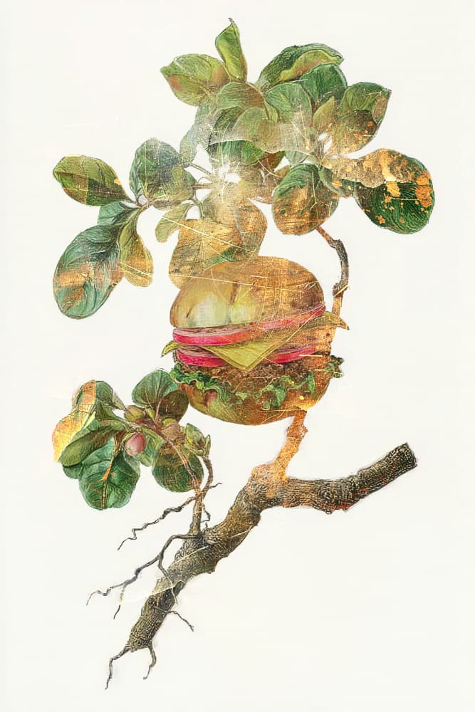 Surreal Burger Tree by Rafal Kulik — canvas wall art