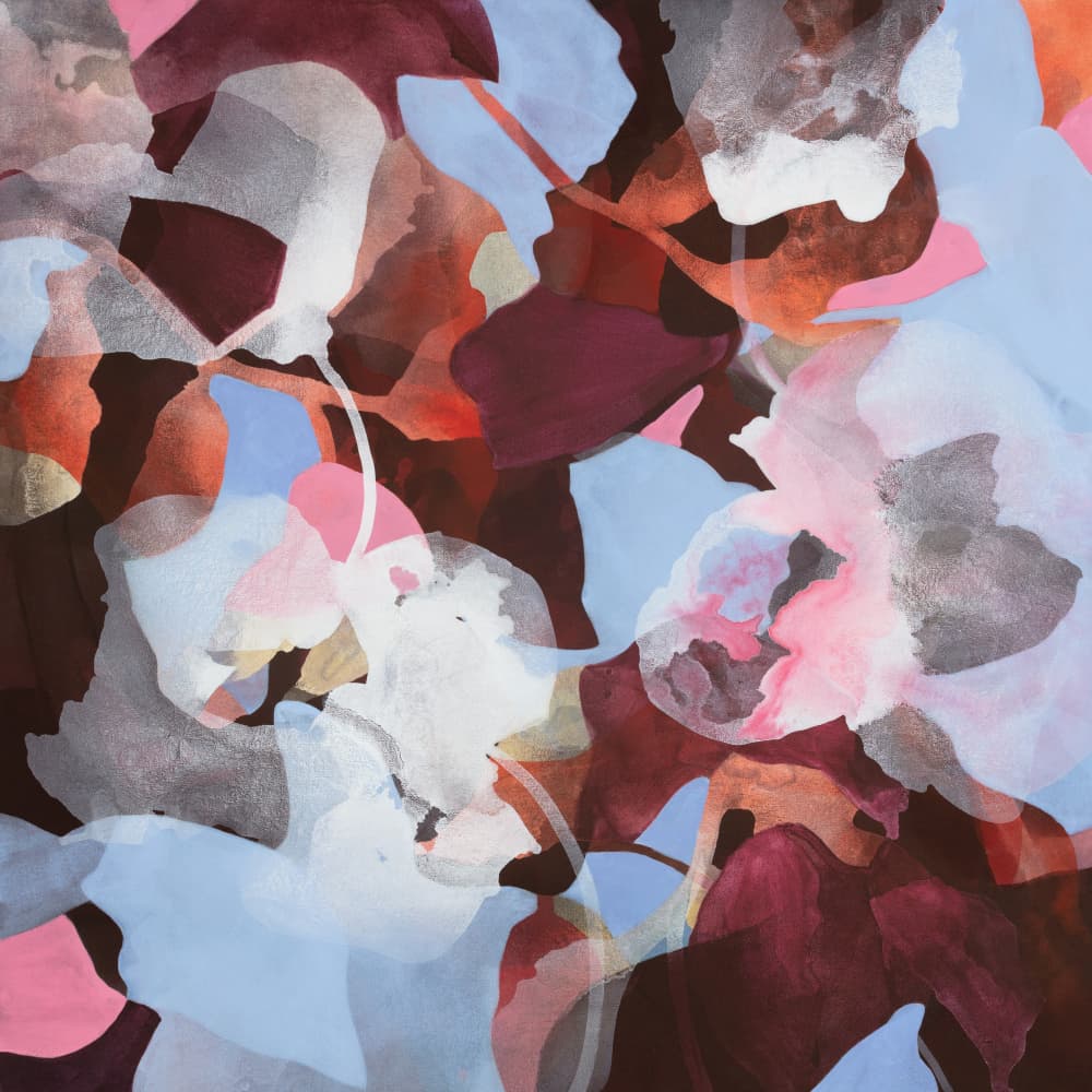 Flowing Abstract Blooms by Ida Kopperud — canvas wall art