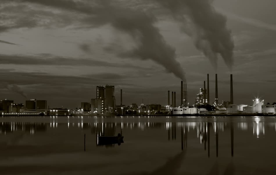 Industrial Night Reflection by Niels Christian Wulff — canvas wall art