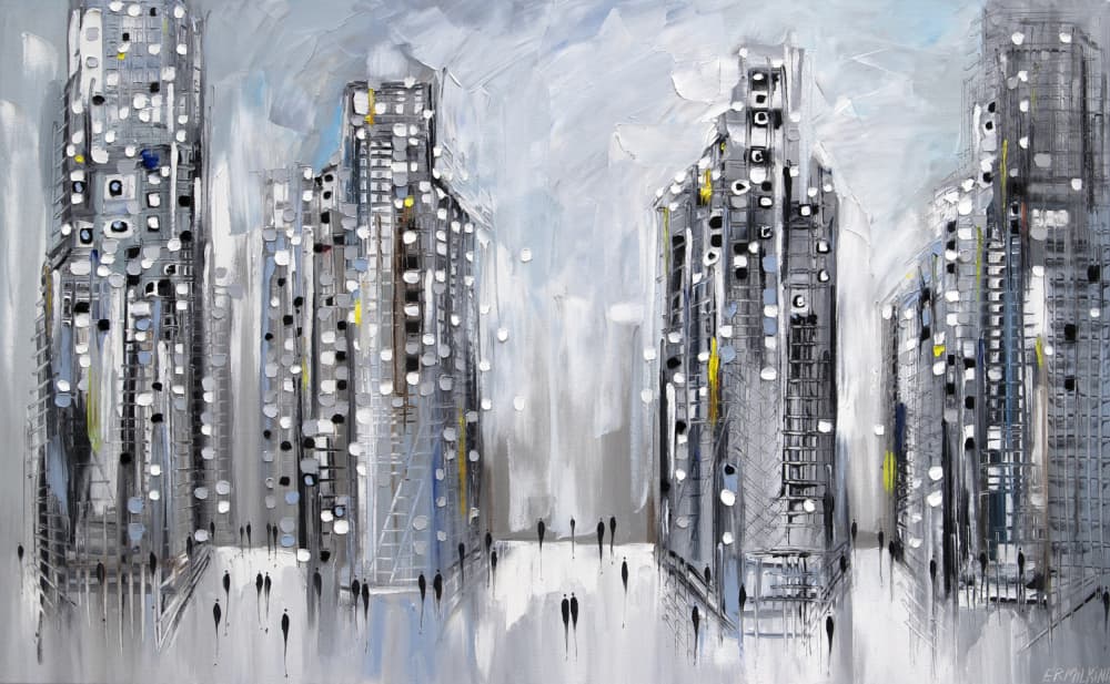 Abstract Cityscape by Ekaterina Ermilkina — canvas wall art