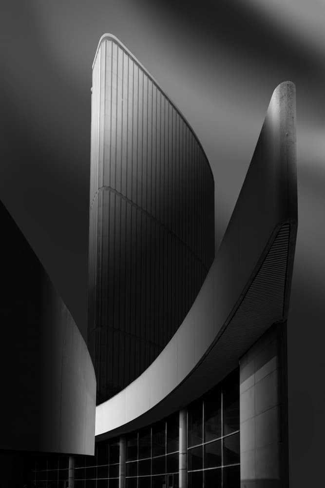 Modern Architectural Curves by Sonya Liu — canvas wall art