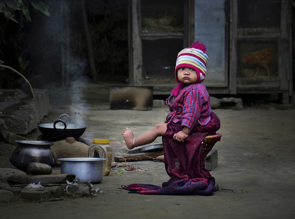 Little Cook Outdoors by Irene Perovich — canvas wall art