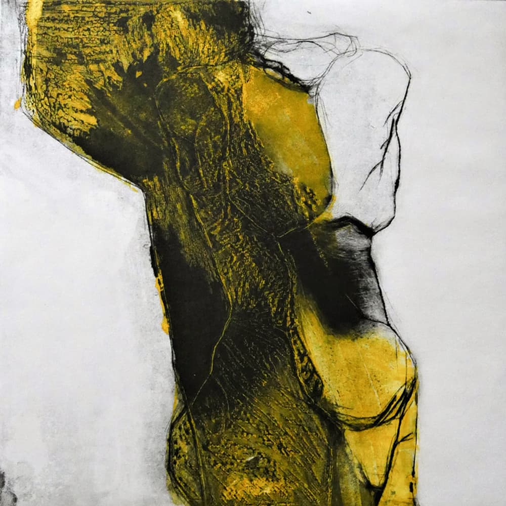 Abstract Yellow Figure by Doris Schmitz — canvas wall art