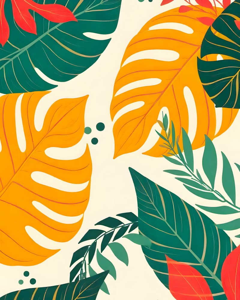 Vibrant Tropical Leaves