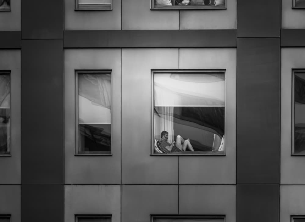 Modern Urban Solitude by Marek Lapa — canvas wall art
