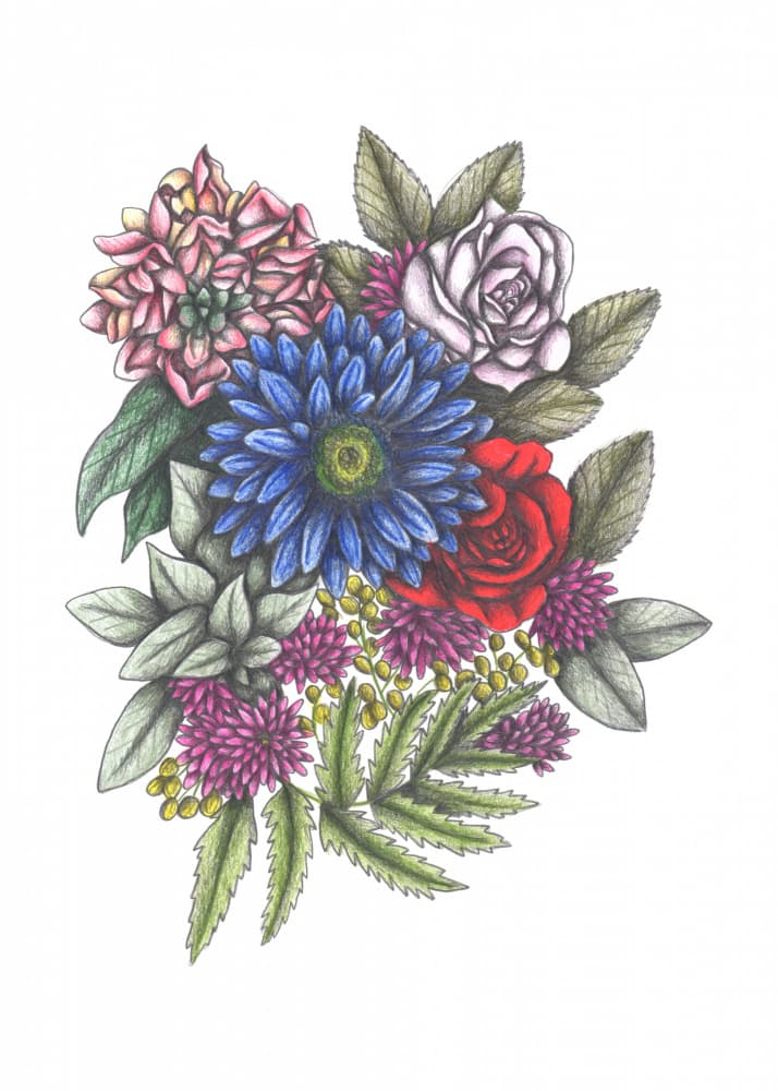 Colorful Floral Bouquet by Cecilia Battaini — canvas wall art