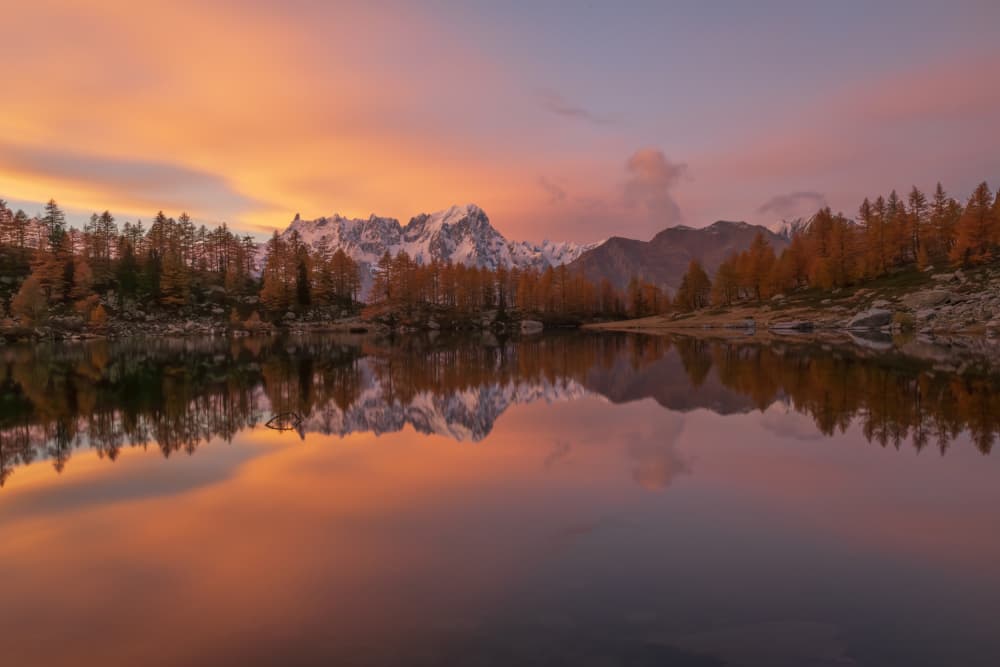 Autumn Lake Reflection by Gianpaolo Meriana — canvas wall art