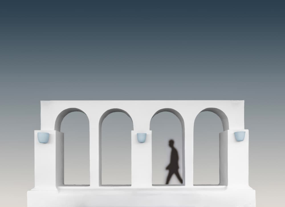 Minimalist Archway Stroll by Roland M Schwerdtfeger — canvas wall art