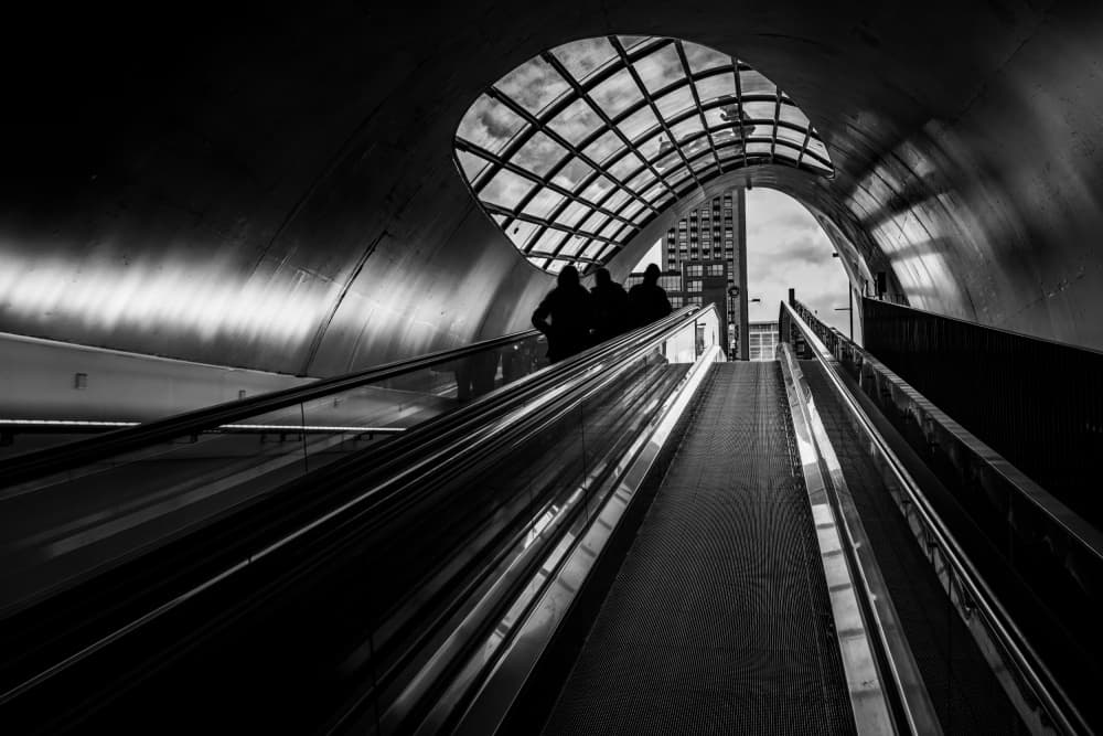 Escalator To The Sky by Michael Herpers — canvas wall art