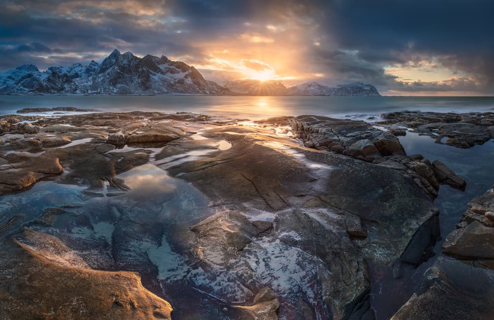Snowy Mountains Golden Sunset by Jan Šmíd Master QEP — canvas wall art