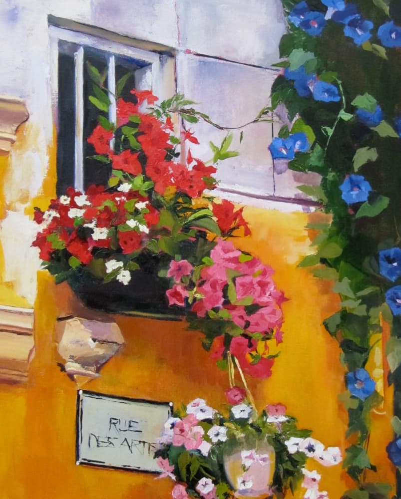 Colorful Street Window by Maxine Shore — canvas wall art