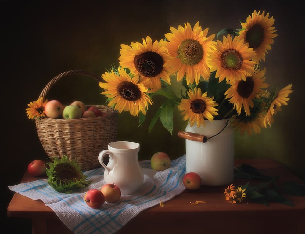 Rustic Sunflower Harvest by Tatyana Skorokhod — canvas wall art