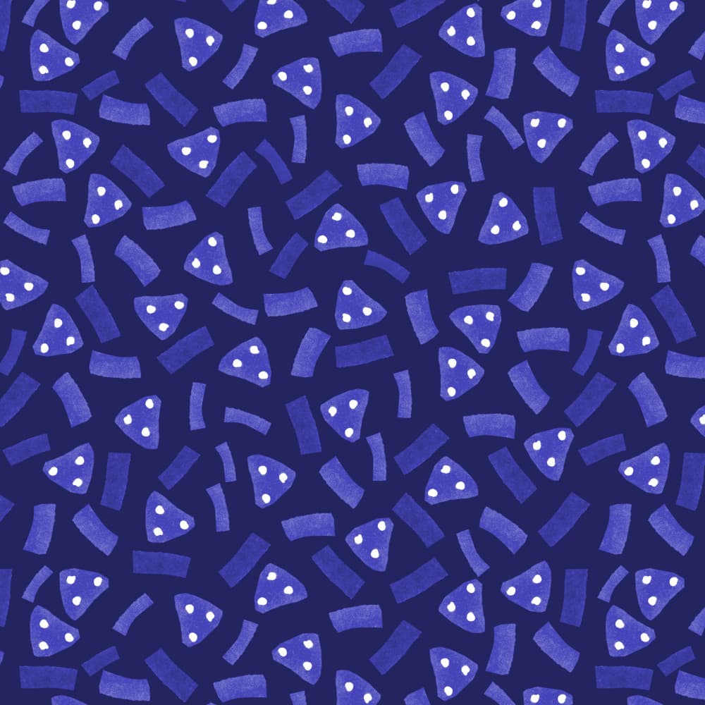 Playful Blue Shapes by Michele Channell — canvas wall art