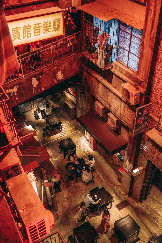 Bustling Urban Night Alley by Yuyu Zheng — canvas wall art