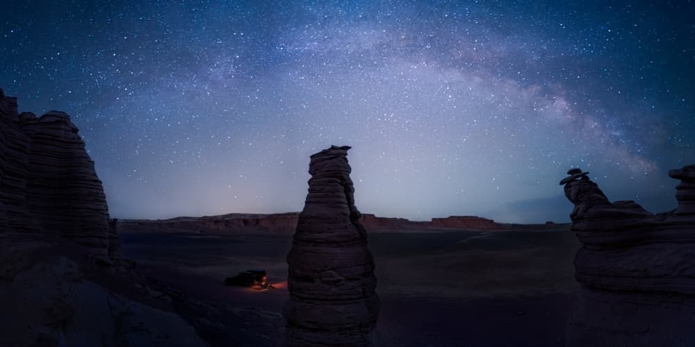 Milky Way Desert Night by Hanping Xiao — canvas wall art