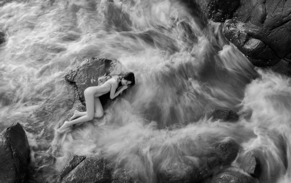 Ethereal Nude Ocean Calm by Tran Van Truong — canvas wall art