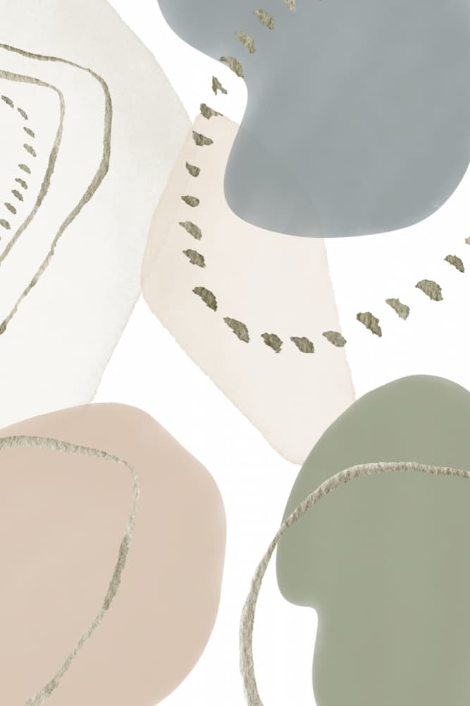 Golden Fluid Shapes by Sally Ann Moss — canvas wall art
